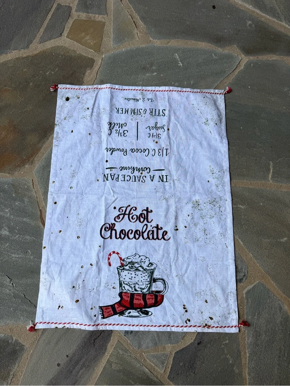 New🌟Anthropologie-Hot Chocolate Kitchen Towel - Recipe